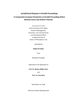 Jurisdictional Disputes in Parallel Proceedings