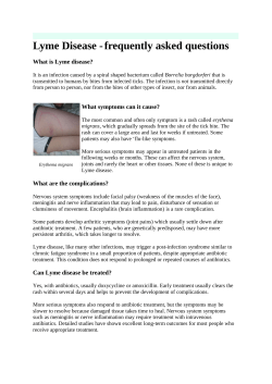 Lyme Disease -frequently asked questions