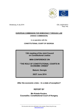 Mini-conference on &ldquo;The Role of Constitutional