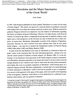 Herodotus and the Major Sanctuaries of the Greek World1
