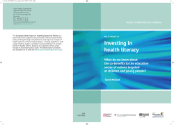 Policy Brief 19: Investing in health literacy