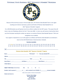 Potomac State Baseball 2006 &ldquo;Sponsor A Number&rdquo; Program
