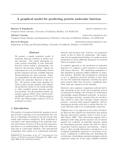 A graphical model for predicting protein molecular function