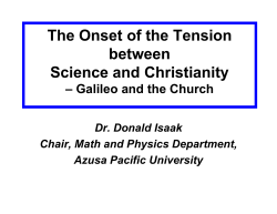 Galileo and the Church - Azusa Pacific University