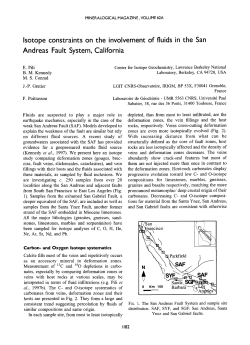 Isotope constraints on the involvement of fluids in the San Andreas