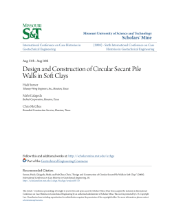 Design and Construction of Circular Secant Pile