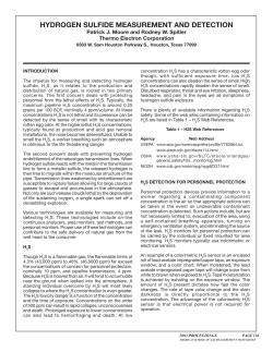 hydrogen sulfide measurement and detection