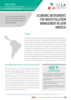ECONOMIC INSTRUMENTS FOR WATER POLLUTION