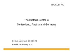 The Biotech Sector in Switzerland, Austria and Germany