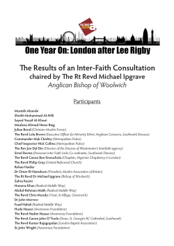 The Results of an Inter-Faith Consultation