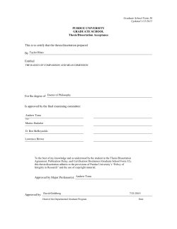 PURDUE UNIVERSITY GRADUATE SCHOOL Thesis