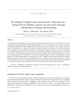 Developing T-shaped water professionals: reflections