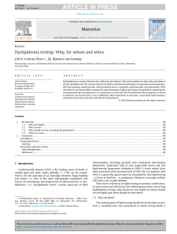 Dyslipidemia testing: Why, for whom and when