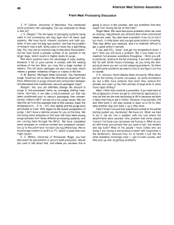 Fresh Meat Processing Discussion