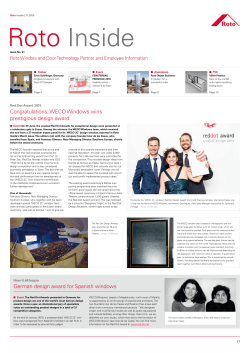 Congratulations: WECO Windows wins prestigious design award