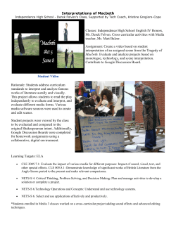 Interpretations of Macbeth Classes: Independence High School