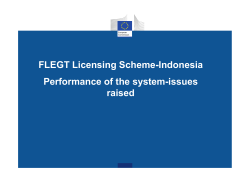 FLEGT licences Scheme Indonesia Performance of
