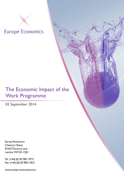 The Economic Impact of the Work Programme