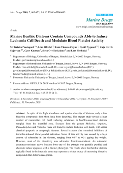 Marine Benthic Diatoms Contain Compounds Able to Induce