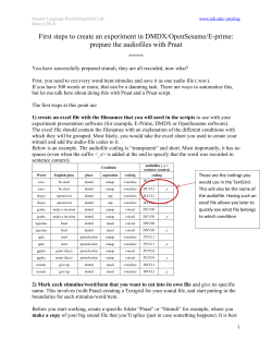 Prepare your audiofiles and experiment