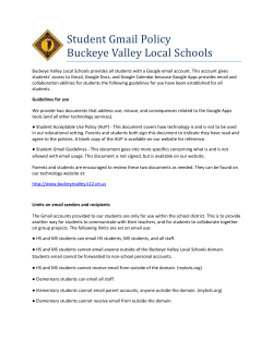 Student Gmail Policy Buckeye Valley Local Schools
