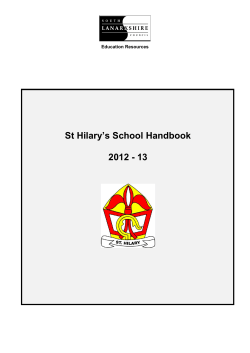 St Hilary`s School Handbook 2012 - 13