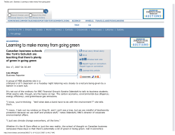 TheStar.com | Business | Learning to make money from going green