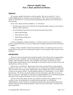 Basic and Derived Metrics