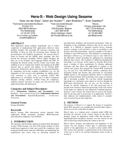 Hera-S - Web Design Using Sesame - WISE Research Group