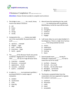 Sentence Completion 18