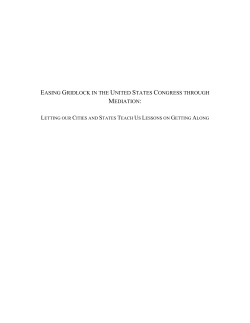 Easing Gridlock in the United States Congress Through Mediation
