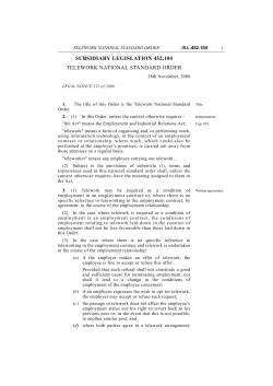 Telework National Standard Order