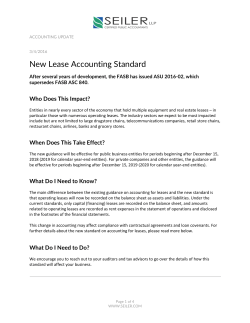 New Lease Accounting Standard