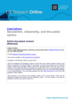 Secularism, citizenship, and the public sphere