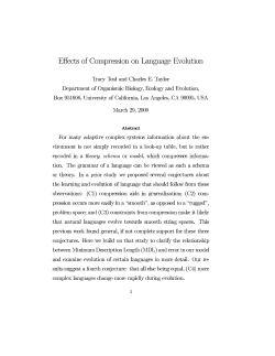 Page 1 Effects of Compression on Language Evolution Tracy Teal
