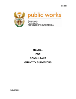 manual for consultant quantity surveyors