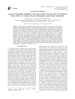 Long term atmospheric deposition as the source of nitrate and other