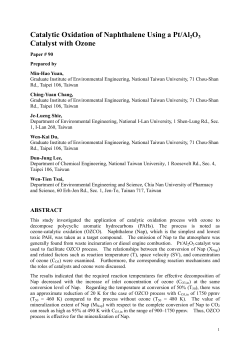 Catalytic Oxidation of Naphthalene Using a Pt/Al2O3 Catalyst with