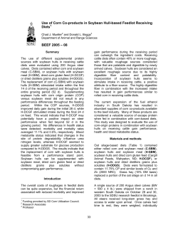 Use of corn co-products in soybean hull