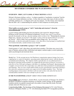 Comprehending Cults: The Sociology of New