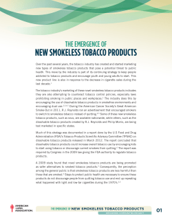 New SmokeleSS Tobacco ProducTS