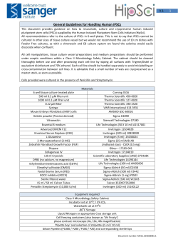 Guidelines for handling HipSci iPSCs