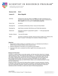 Lesson 8: Moon Regolith - Scientist in Residence Program