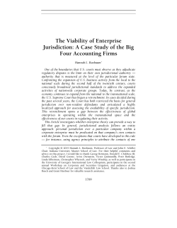 The Viability of Enterprise Jurisdiction: A Case Study of the Big Four
