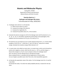 Atomic and Molecular Physics