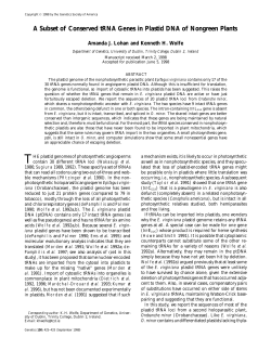 A Subset of Conserved tRNA Genes in Plastid DNA of Nongreen