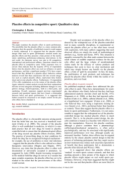 Placebo effects in competitive sport