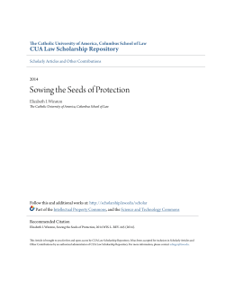 Sowing the Seeds of Protection - CUA Law Scholarship Repository