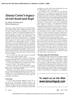 Jimmy Carter`s legacy of vote fraud and dope