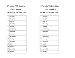 3rd grade TAG Spelling Unit 3 week 4 3rd grade TAG Spelling Unit 3